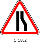 Знак 1.18.2 Сужение дороги