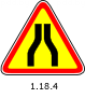 Знак 1.18.4 Сужение дороги