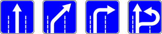 Знак 5.8.2 Направление движения по полосе
