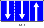 Знак 5.8.8 Направление движения по полосам