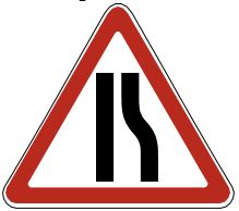 Знак 1.18.2 Сужение дороги