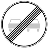 Знак 3.21 Конец зоны запрещения обгона