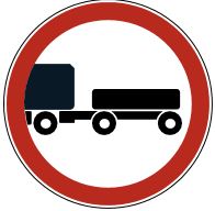 Знак 3.7 Движение транспортных средств с прицепом запрещено