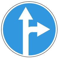 Знак 4.1.4 Движение прямо или направо