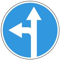 Знак 4.1.5 Движение прямо или налево