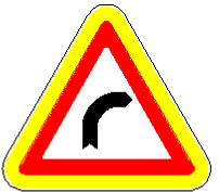 Знак 1.12.2 Опасный поворот