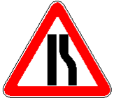 Знак 1.18.2 Cужение дороги