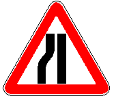 Знак 1.18.3 Cужение дороги