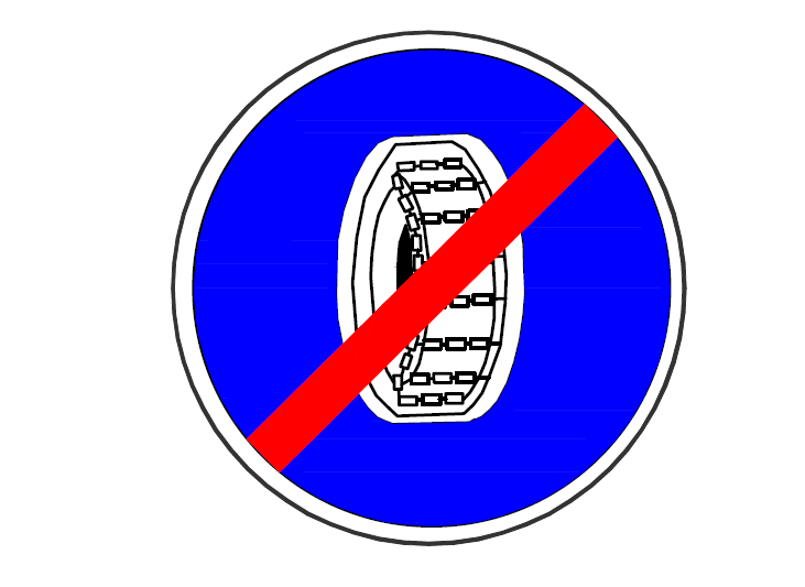 Знак 4.9 Конец обязательного применения цепей противоскольжения