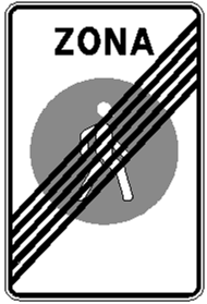 Знак 5.57.2 Конец пешеходной зоны